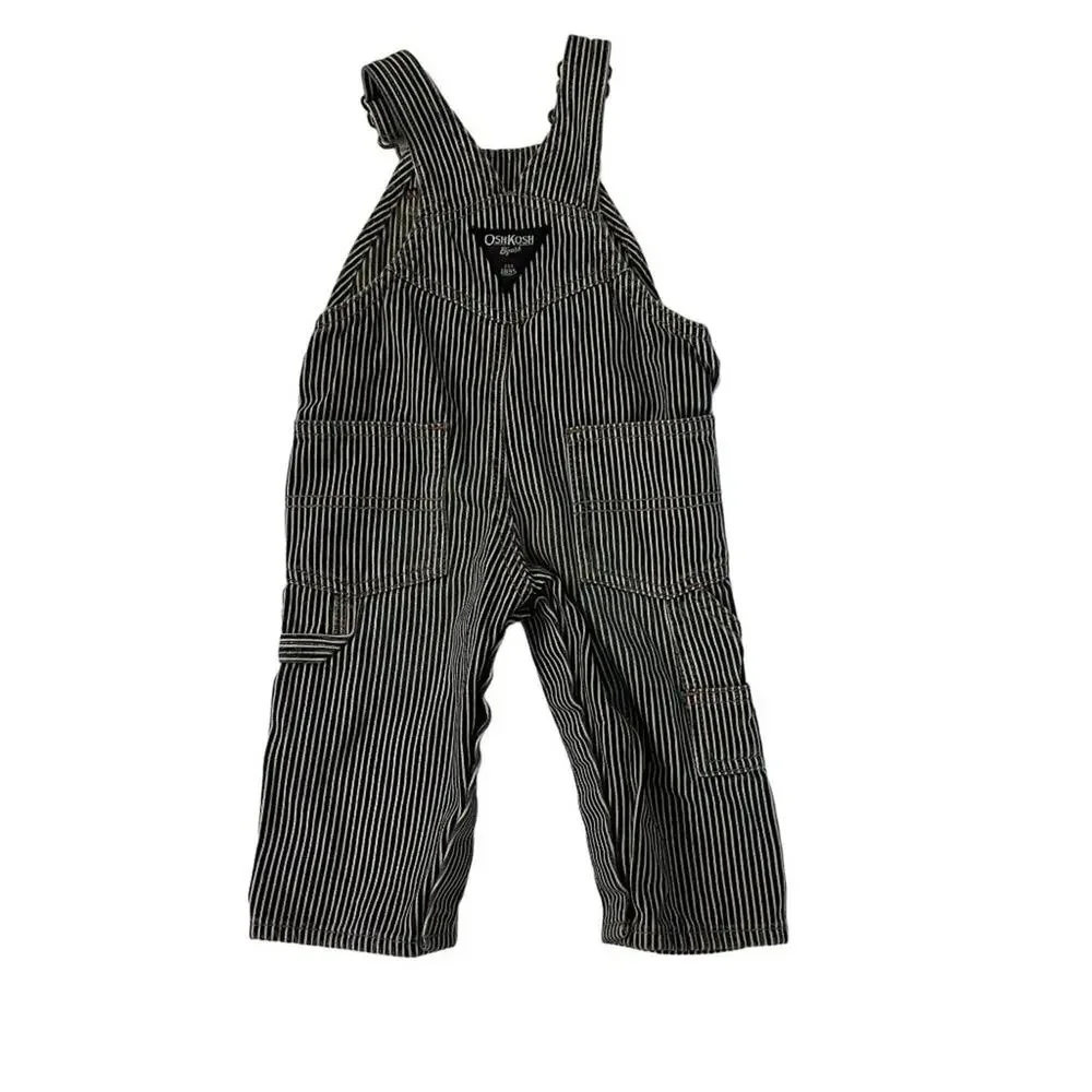 OshKosh B ’gosh Vestbak By Oshkosh Overall Railroad Striped 9Months